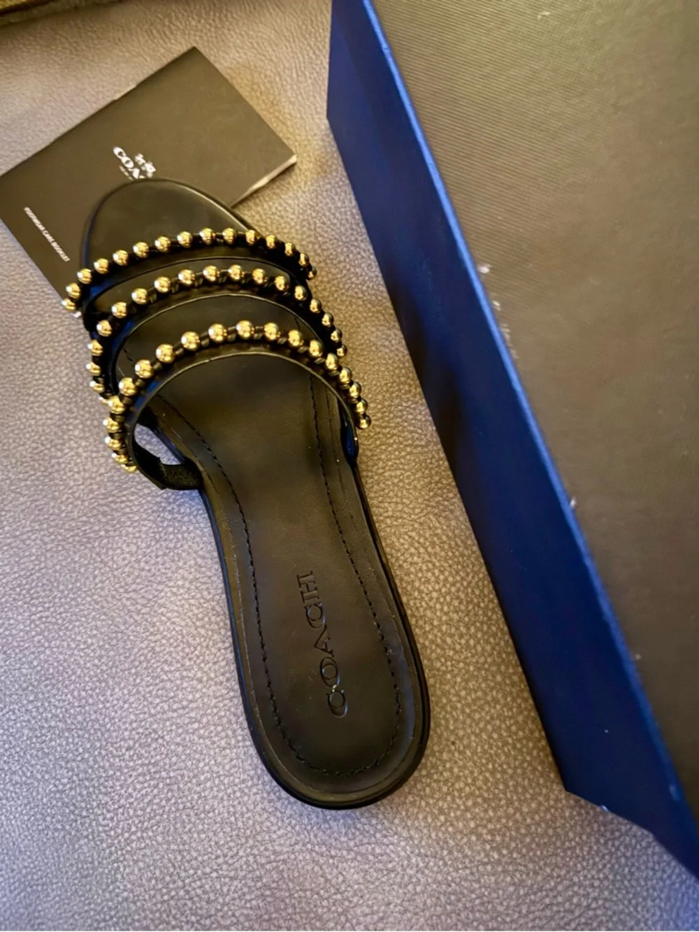 Coach F62596 Black BLK Slide Sandal Women’s Size 9.5 NIB - Picture 2 of 16